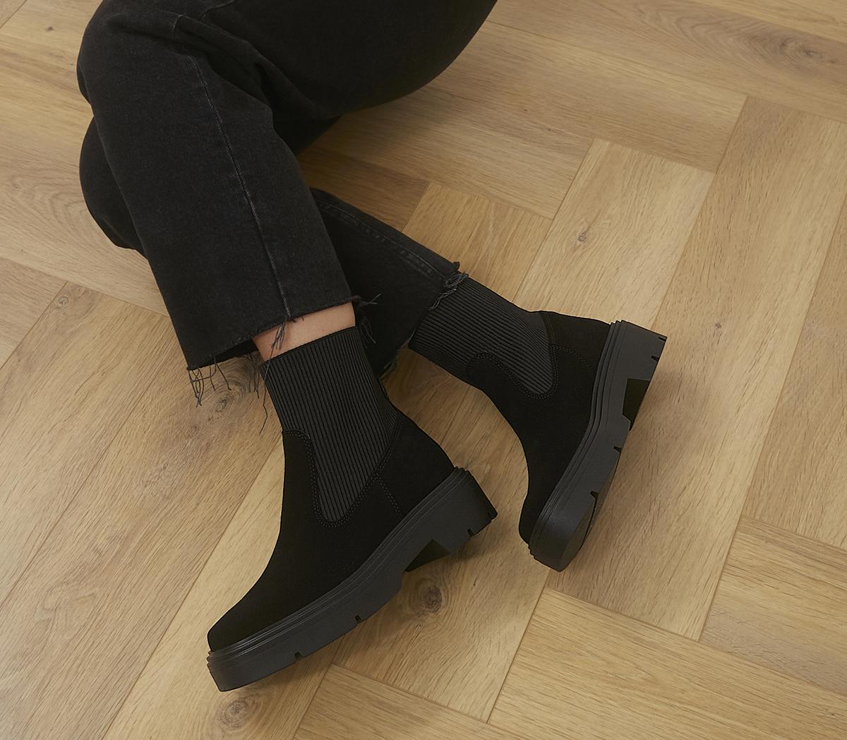 Anouska Square Toe Ribbed Chelsea Boots Anouska Square Toe Ribbed Chelsea Boots