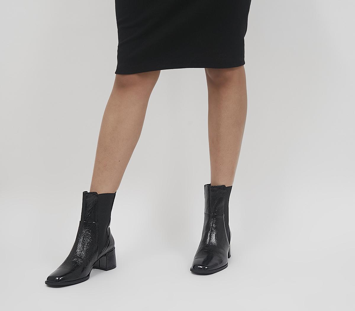vagabond stina lace up mid heeled ankle boot in black