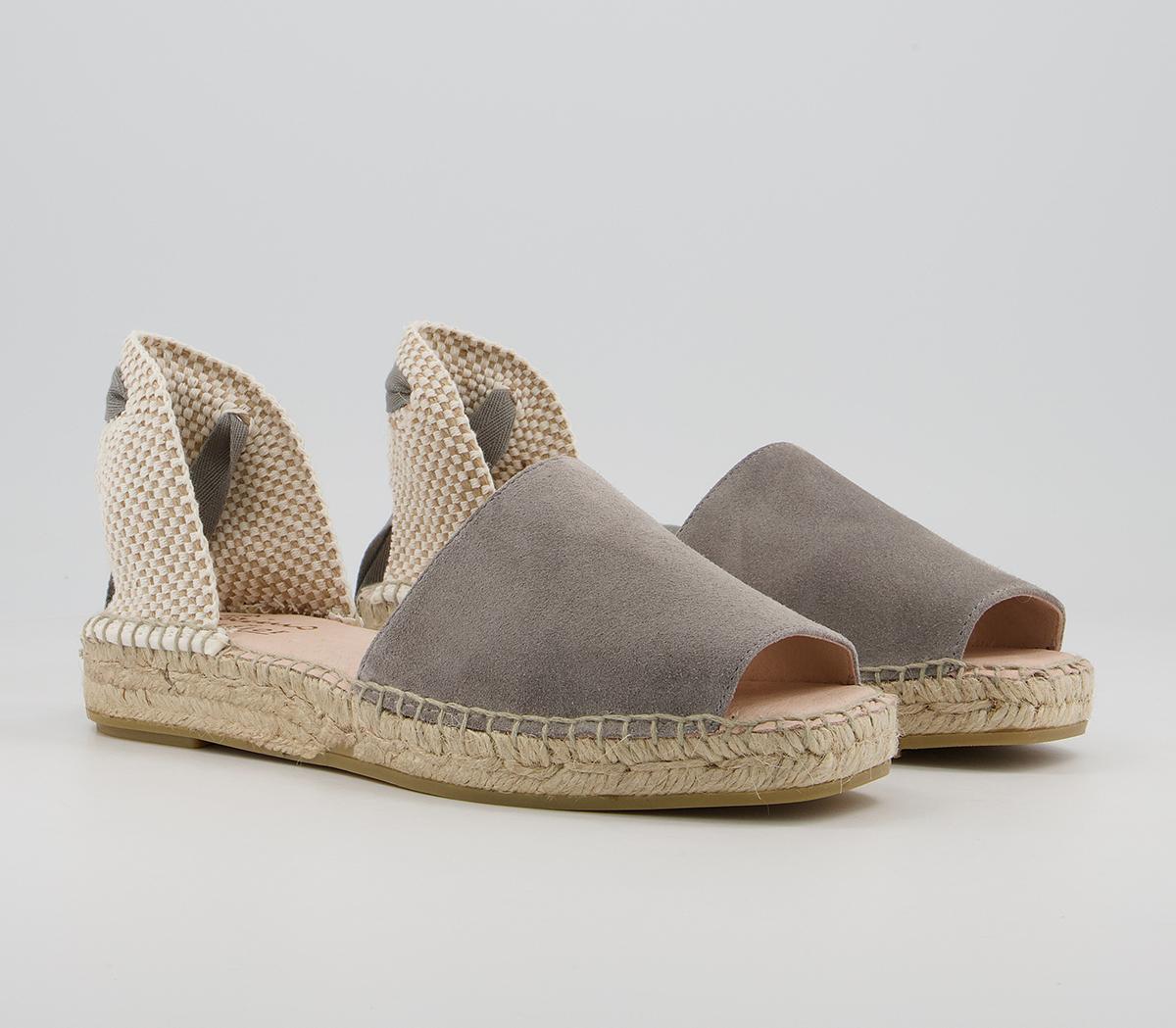Gaimo for OFFICE Verbena Ankle Tie Espadrilles Grey Suede - Flat Shoes ...