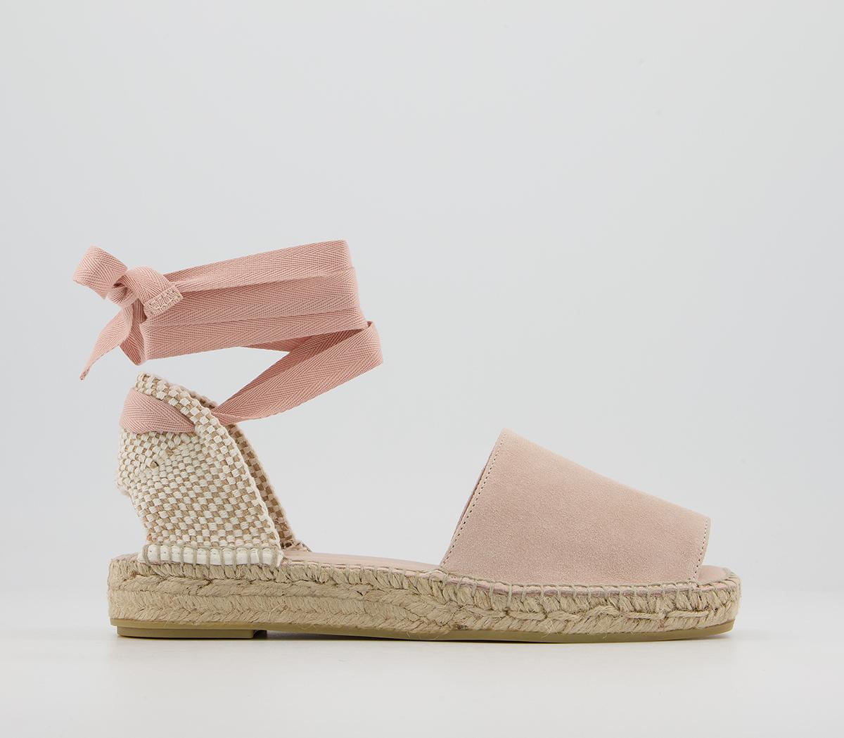 Gaimo for OFFICE Verbena Ankle Tie Espadrilles Pink Suede - Flat Shoes ...