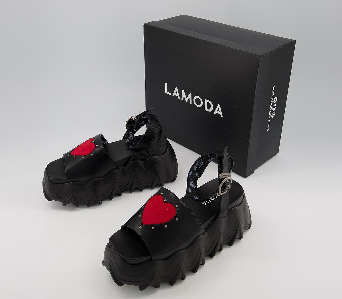 lamoda chunky heart heeled shoes