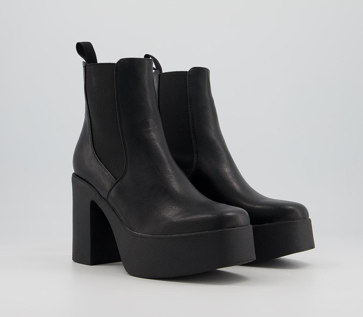 Lamoda Pick N Mix Ankle Platform Boots Black - Ankle Boots