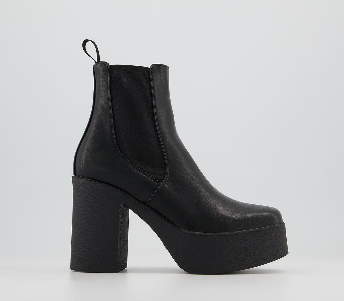 Lamoda Pick N Mix Ankle Platform Boots Black - Ankle Boots