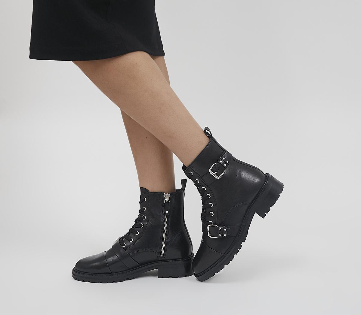 Ambrosa Lace Up Strappy Studded Boots Ambrosa Lace Up Strappy Studded Boots