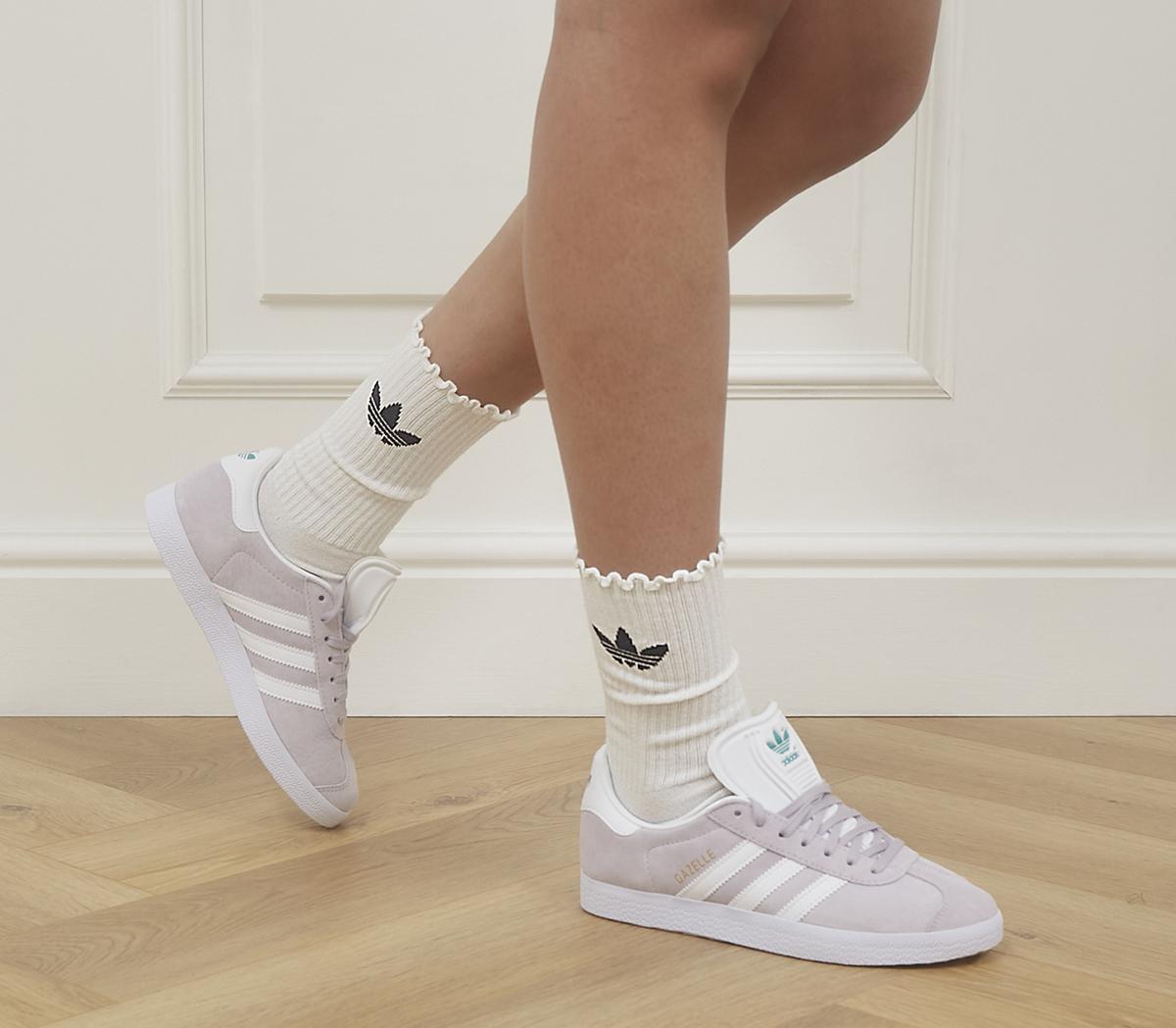 Adidas Ruffle Crew Socks 2 Pack White Black Socks