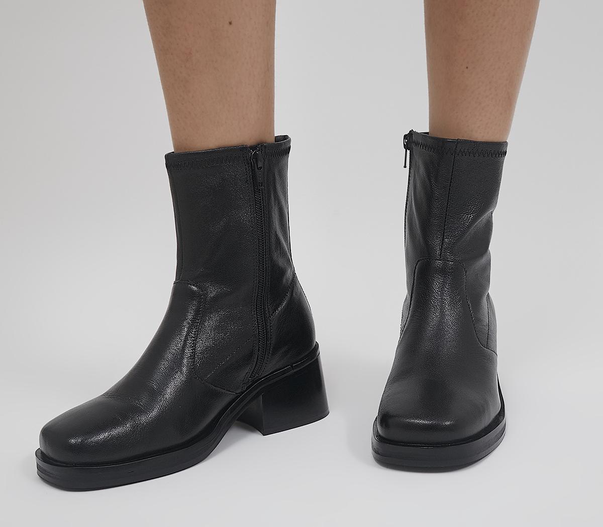 Adventure Plain Block Heel Sock Boots Adventure Plain Block Heel Sock Boots