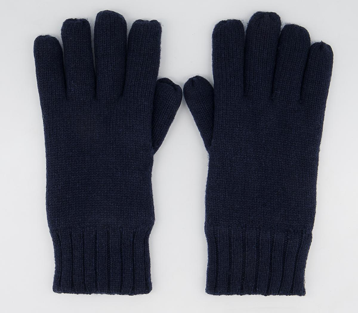 Knitted Gloves With Palm Patch