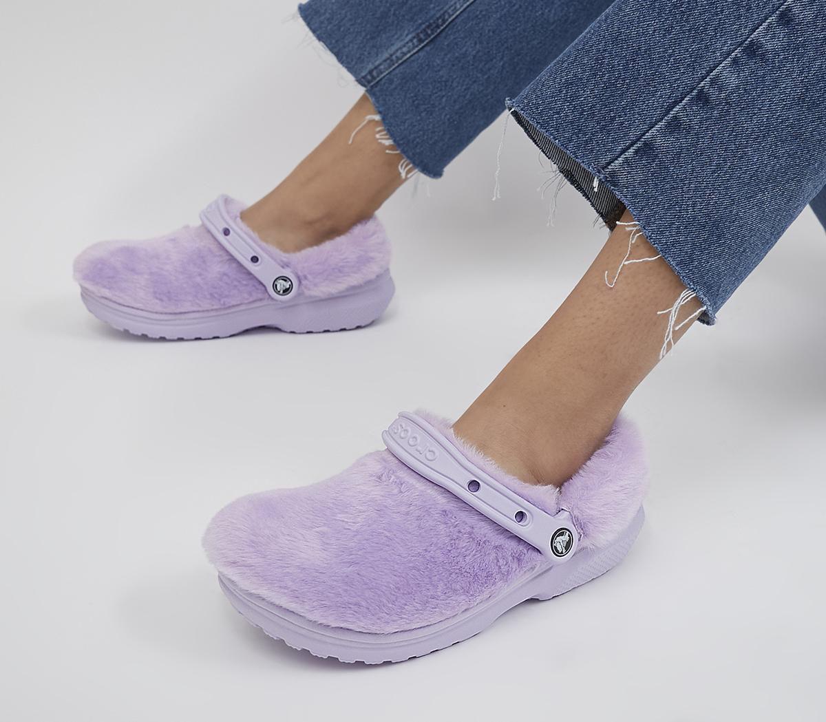 Crocs Classic Lined Cozy Fluff Clogs Lavender - Women’s Christmas Gift ...