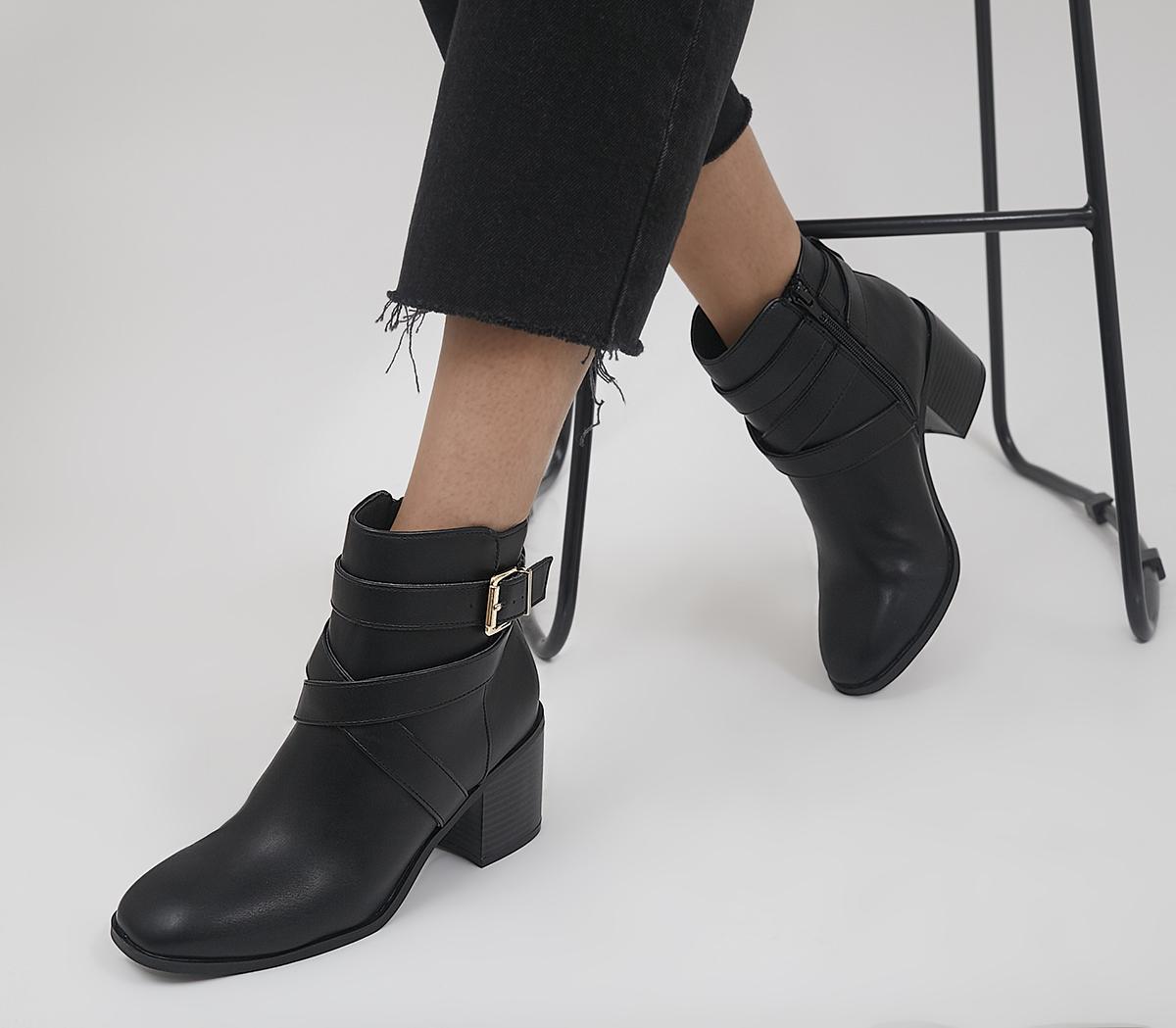 Artini Cross Strap Heeled Boots Artini Cross Strap Heeled Boots