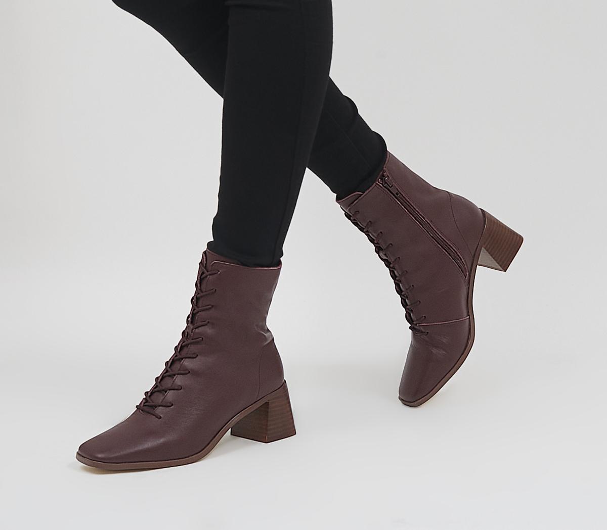 Amaze Low Lace Up Square Toe Boots Amaze Low Lace Up Square Toe Boots