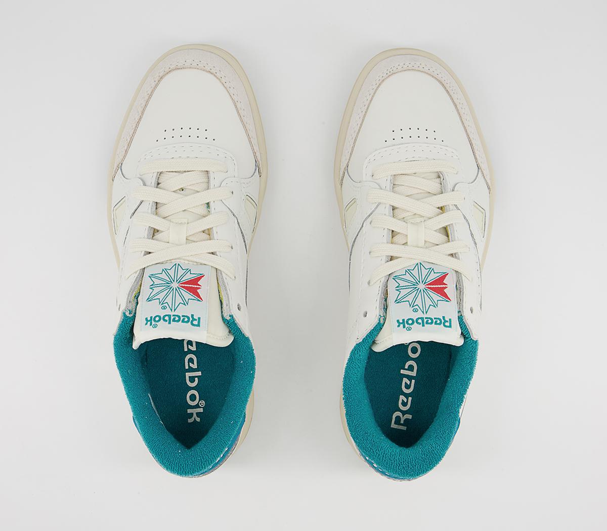 Reebok LT Court Trainers Chalk Seaport Teal Alabaster Hers trainers