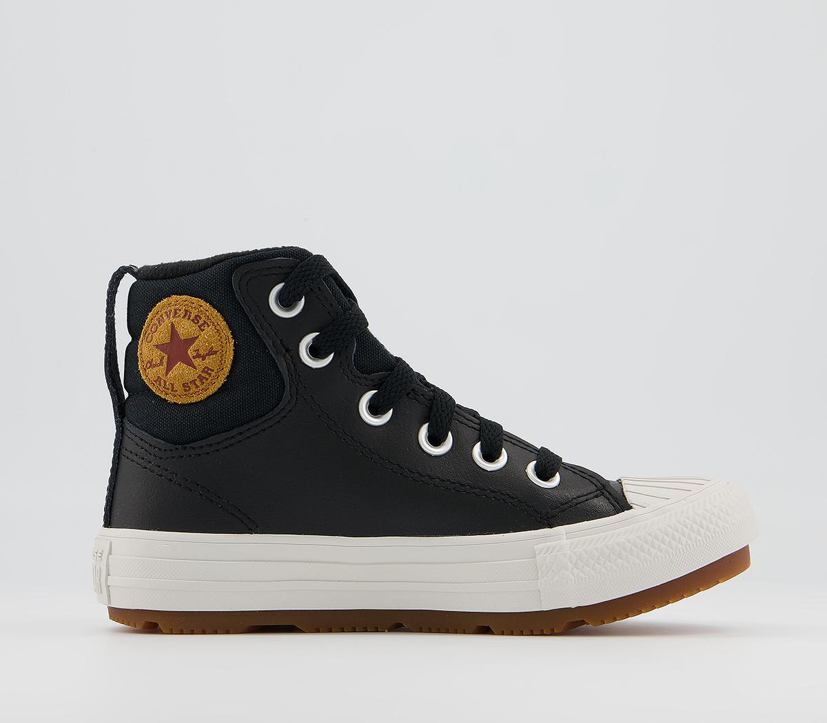black leather converse youth