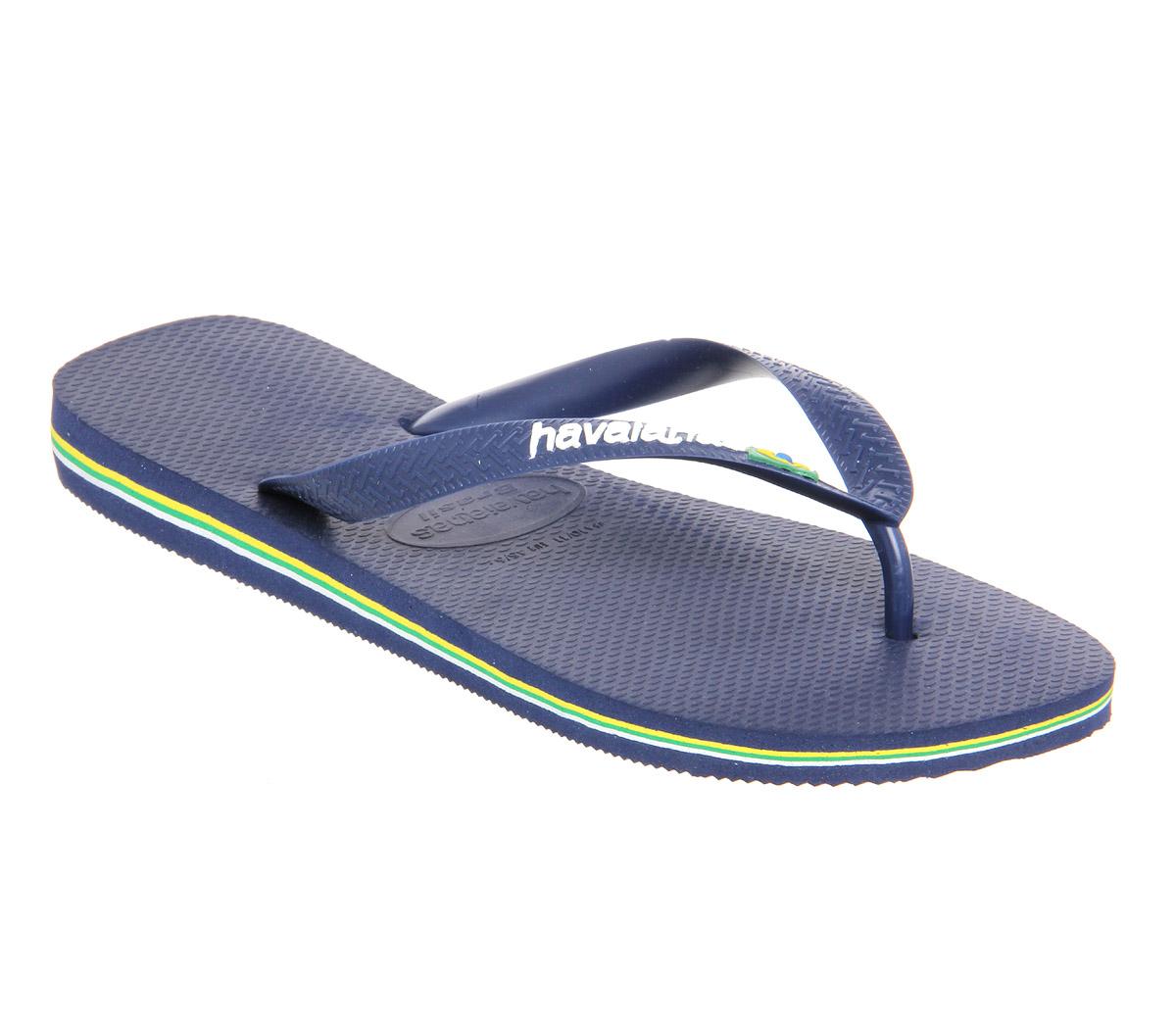 havaianas blue flip flops