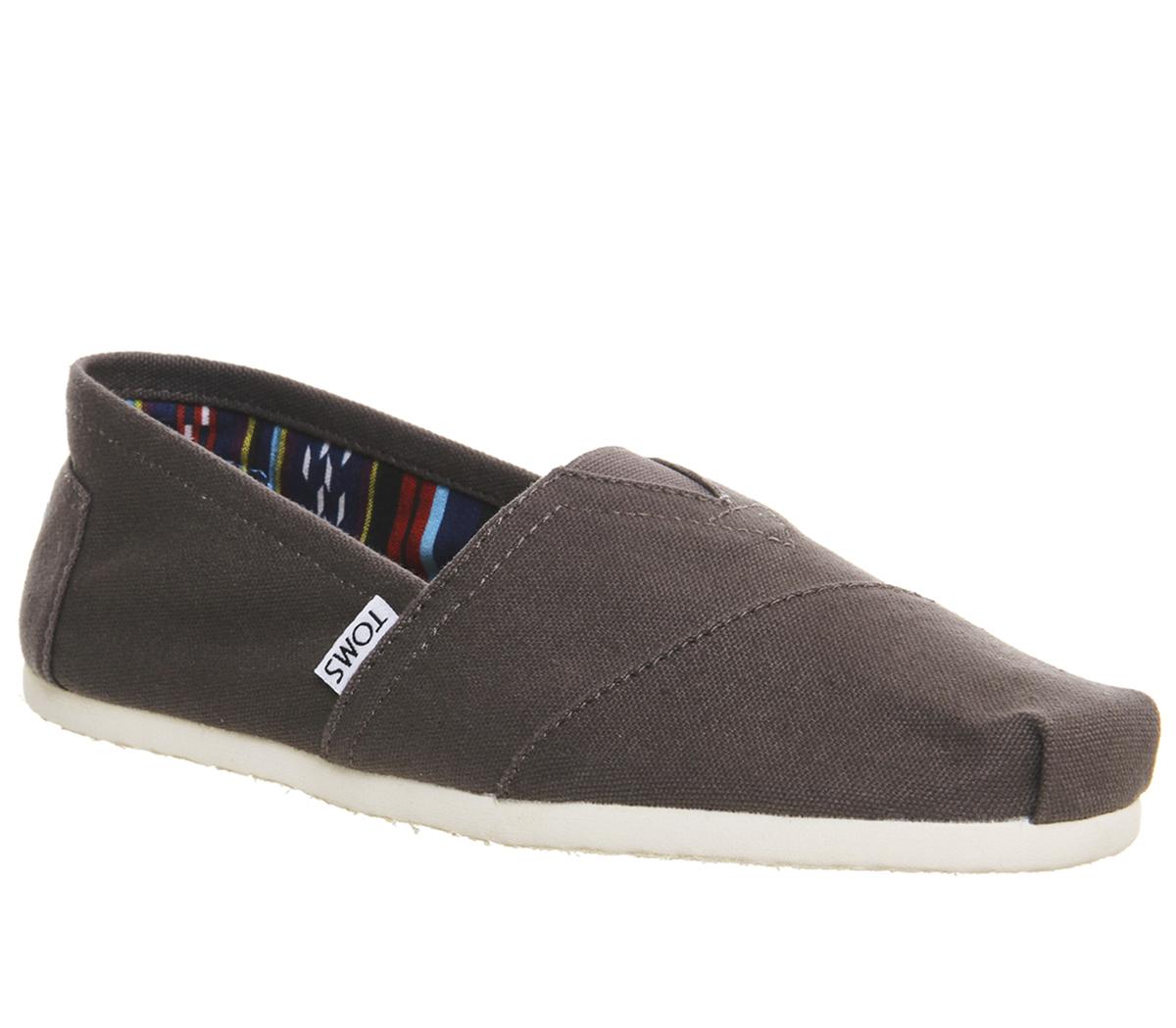 Toms Classic Slip Ons Ash Canvas - Casual