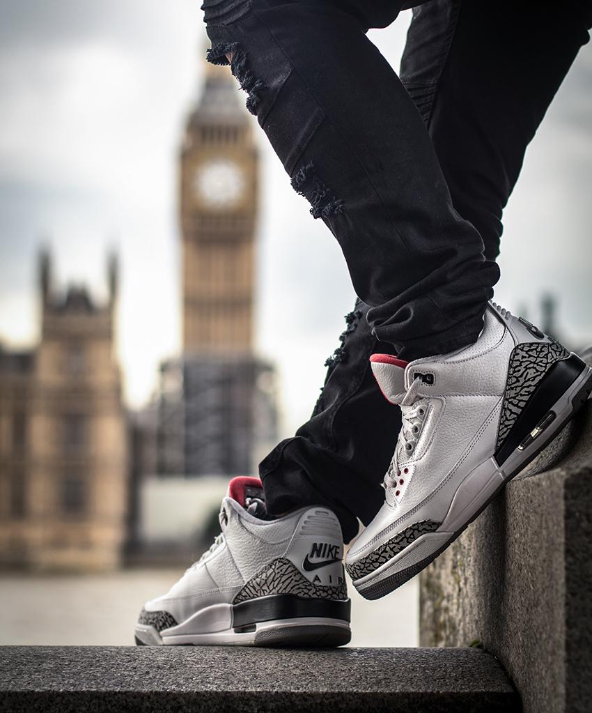 Retro jordan best sale 3 white cement