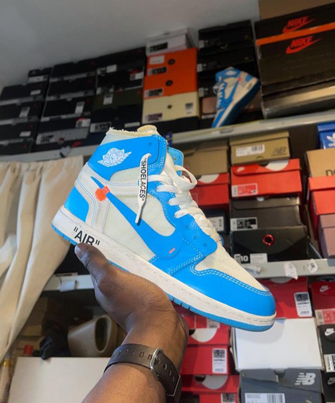 Off white jordan on sale 1 unc retail