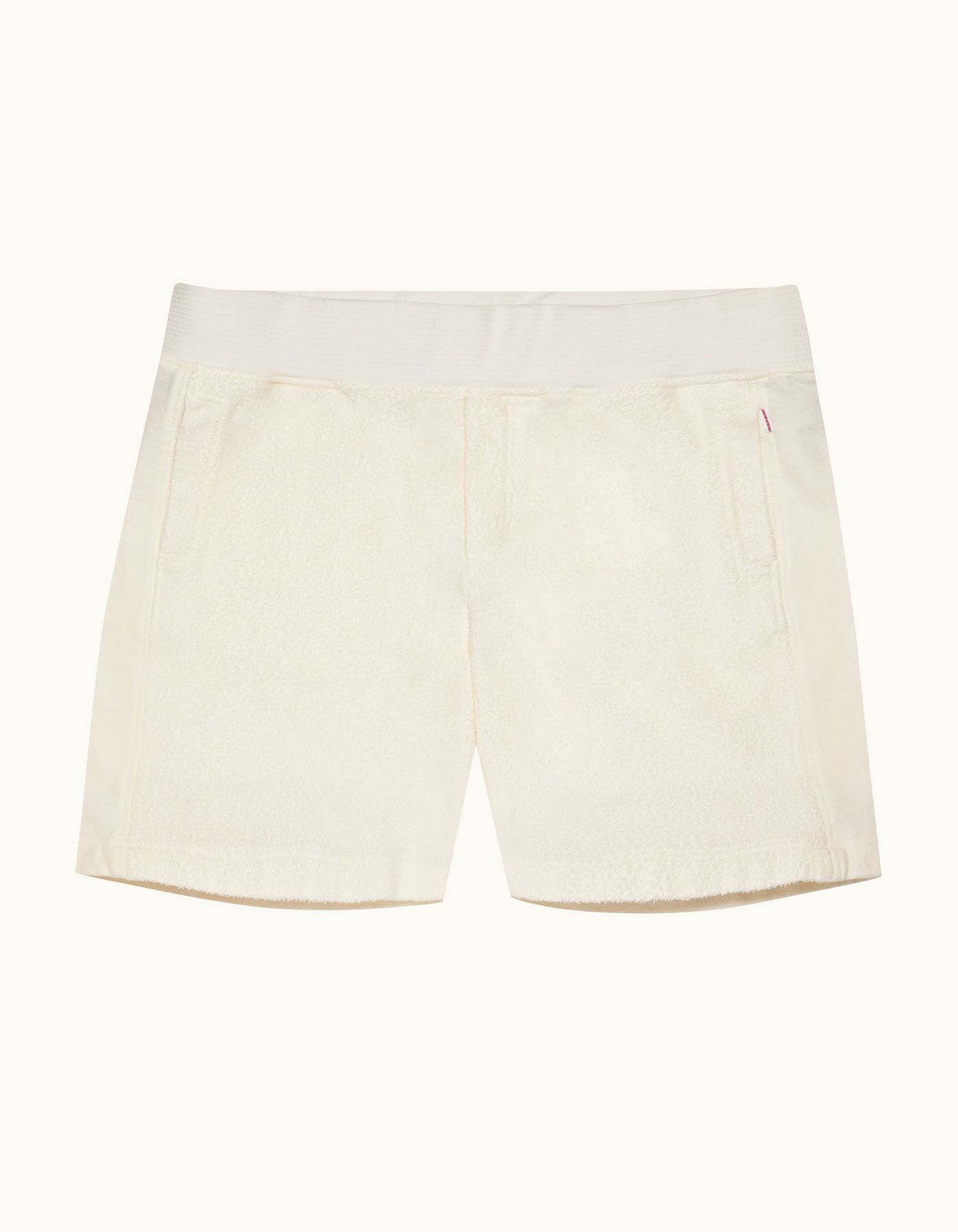 Afador - Mens White Sand Classic Fit Mix Texture Sweat Shorts