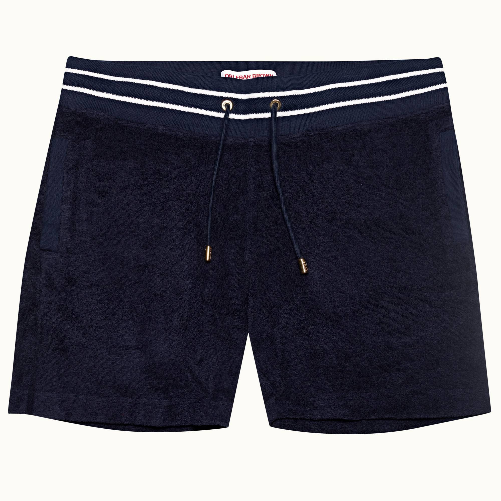 Afador Racking - Mens Navy Classic Fit Double-Faced Towelling Sweat Shorts