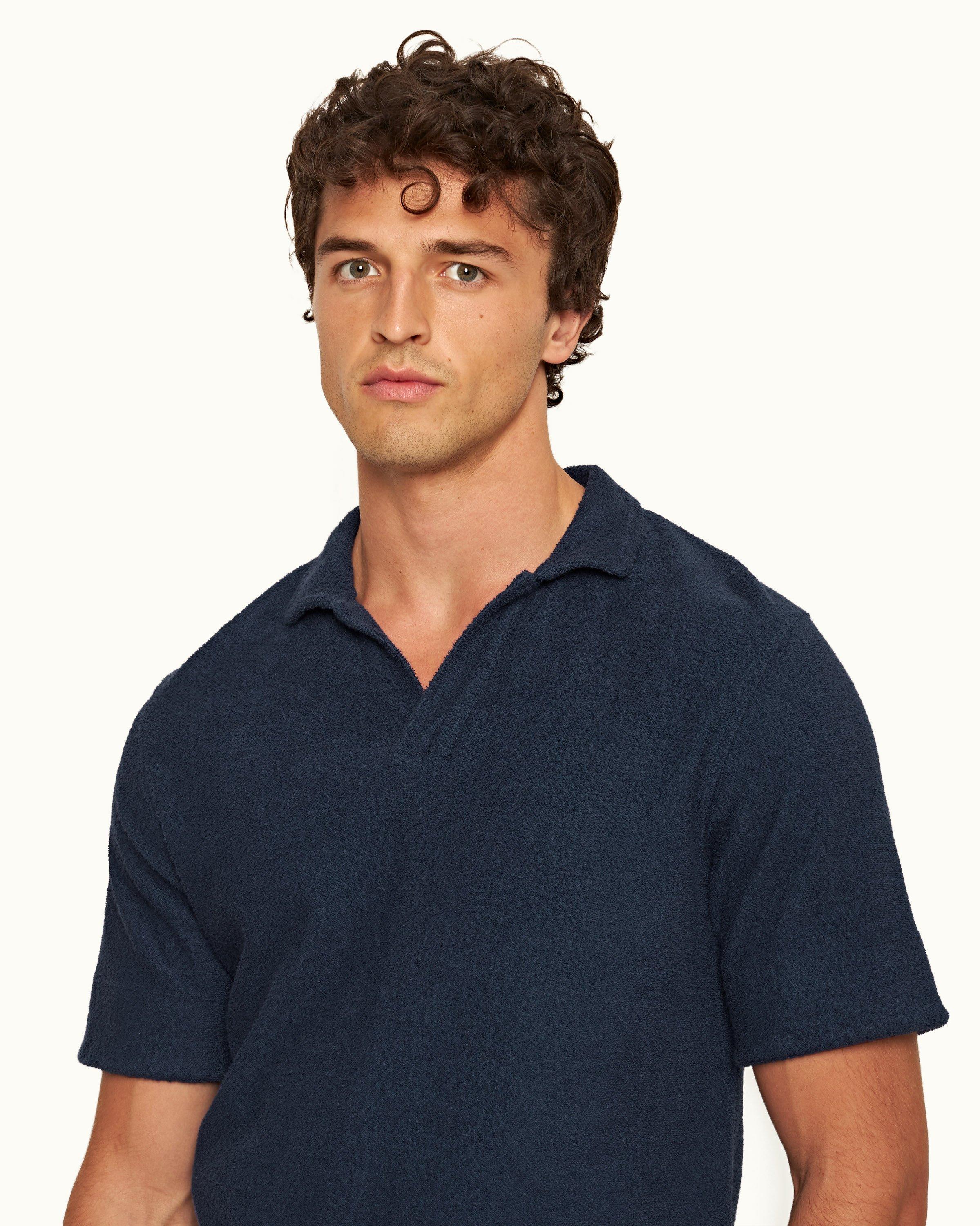 Lagoon Blue Classic Fit Cotton Towelling Polo Shirt