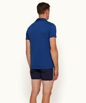 Albert Towelling - Mens Bleu Classic Fit Towelling Collar Cotton Polo Shirt