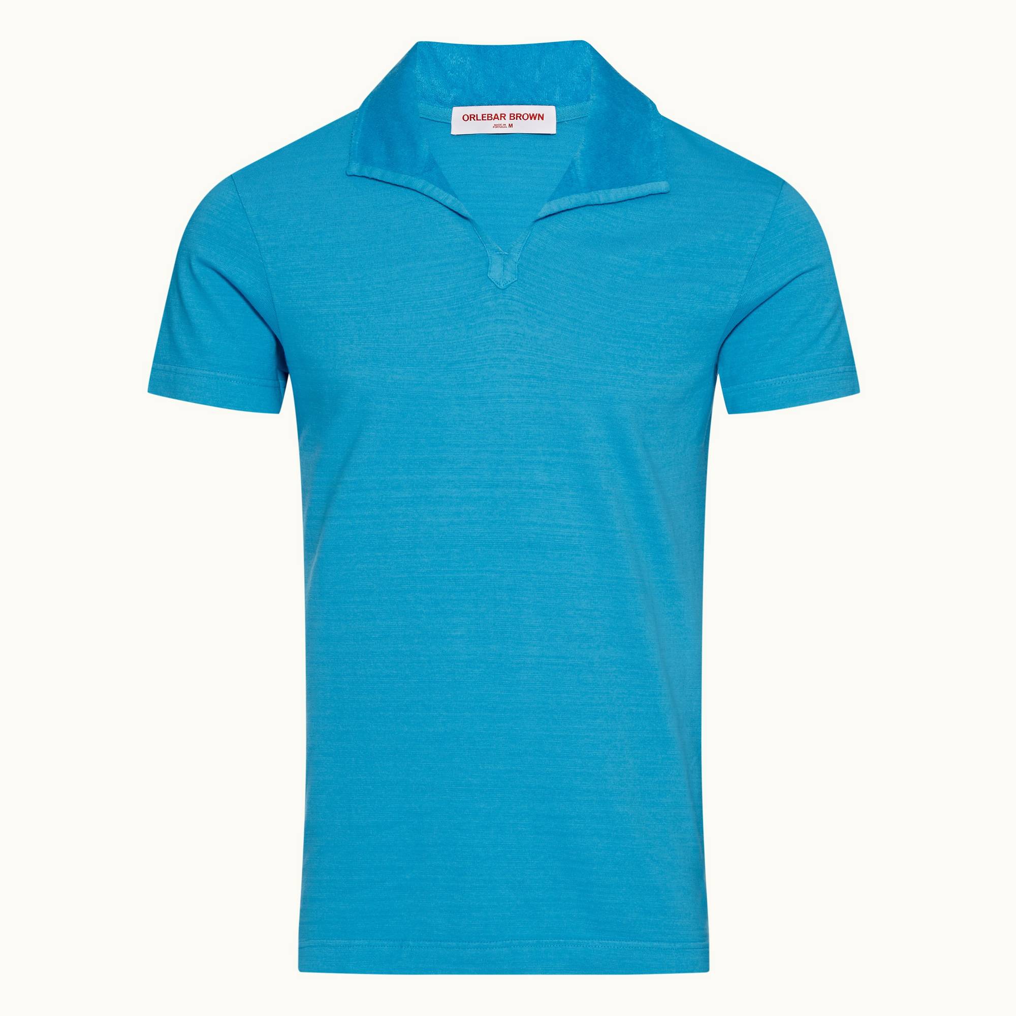 Albert Towelling - Mens Cerulean Tailored Fit Towelling Collar Polo Shirt
