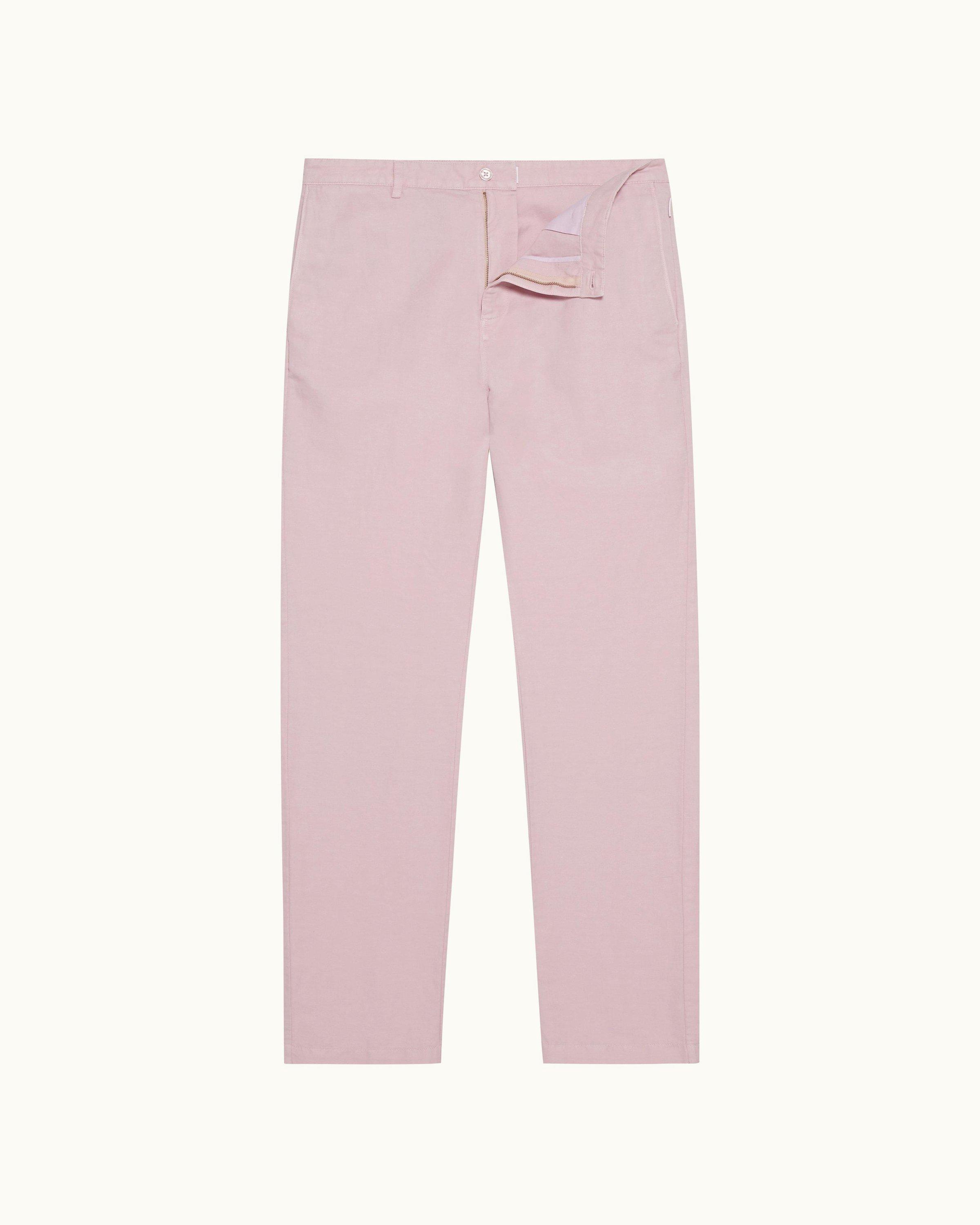 Light pink linen trousers