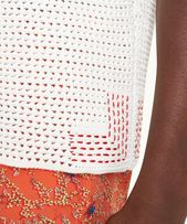 Batten Crochet - Mens Crochet Effect Organic Cotton Polo Shirt In Sea Mist Colour