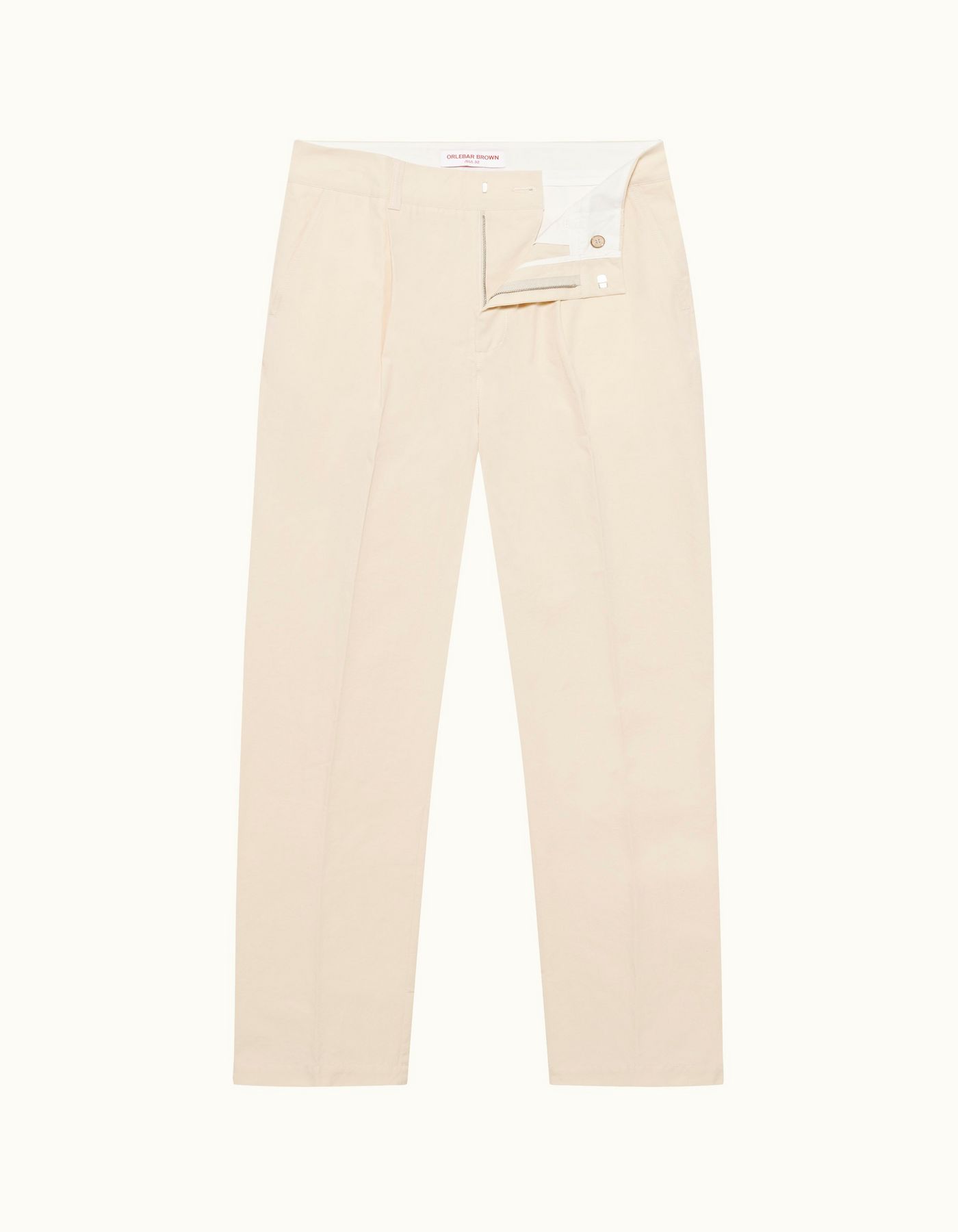 Beckworth - Mens White Sand Relaxed Fit Laundered Cotton Canvas Trousers