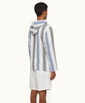 Benham Stripe - Mens Matchstick/Blue Depths Oasis Stripe Relaxed Fit Hooded Sweatshirt