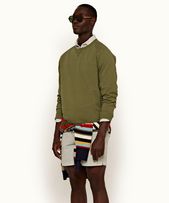 Bingham - Mens Field Green Classic Fit Garment Dye Sweatshirt