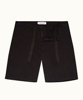 Borah - Mens Black Relaxed Fit Canvas Drawcord Shorts