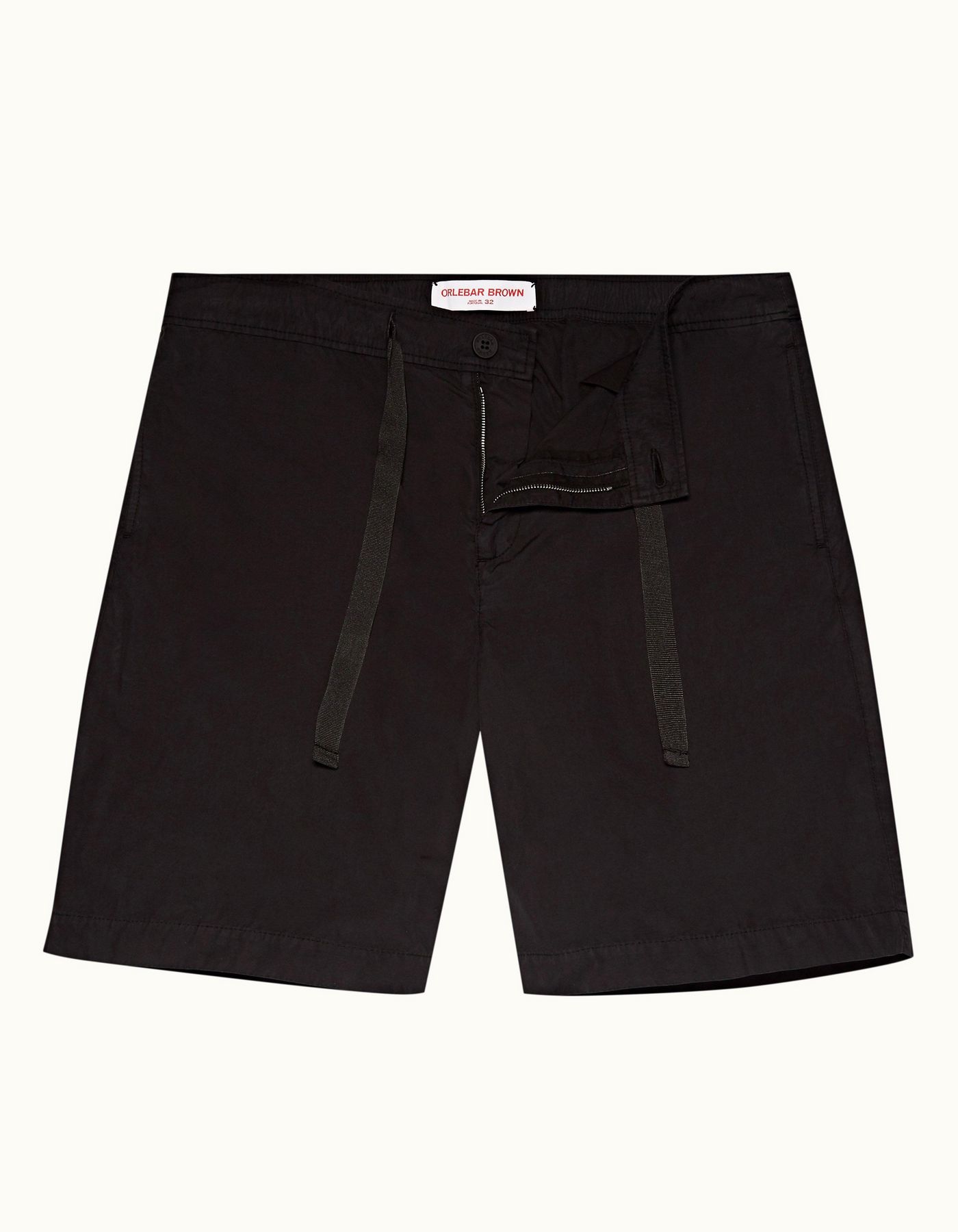 Borah - Mens Black Relaxed Fit Canvas Drawcord Shorts