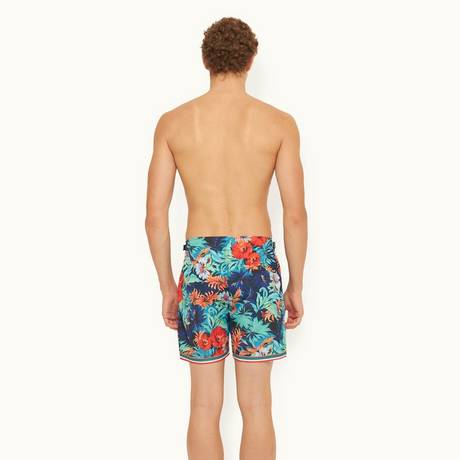 Orlebar Brown Synthetic Illustration Repeat Mid-length Swim Shorts in Blue for Men Mens Clothing Beachwear Boardshorts and swim shorts 