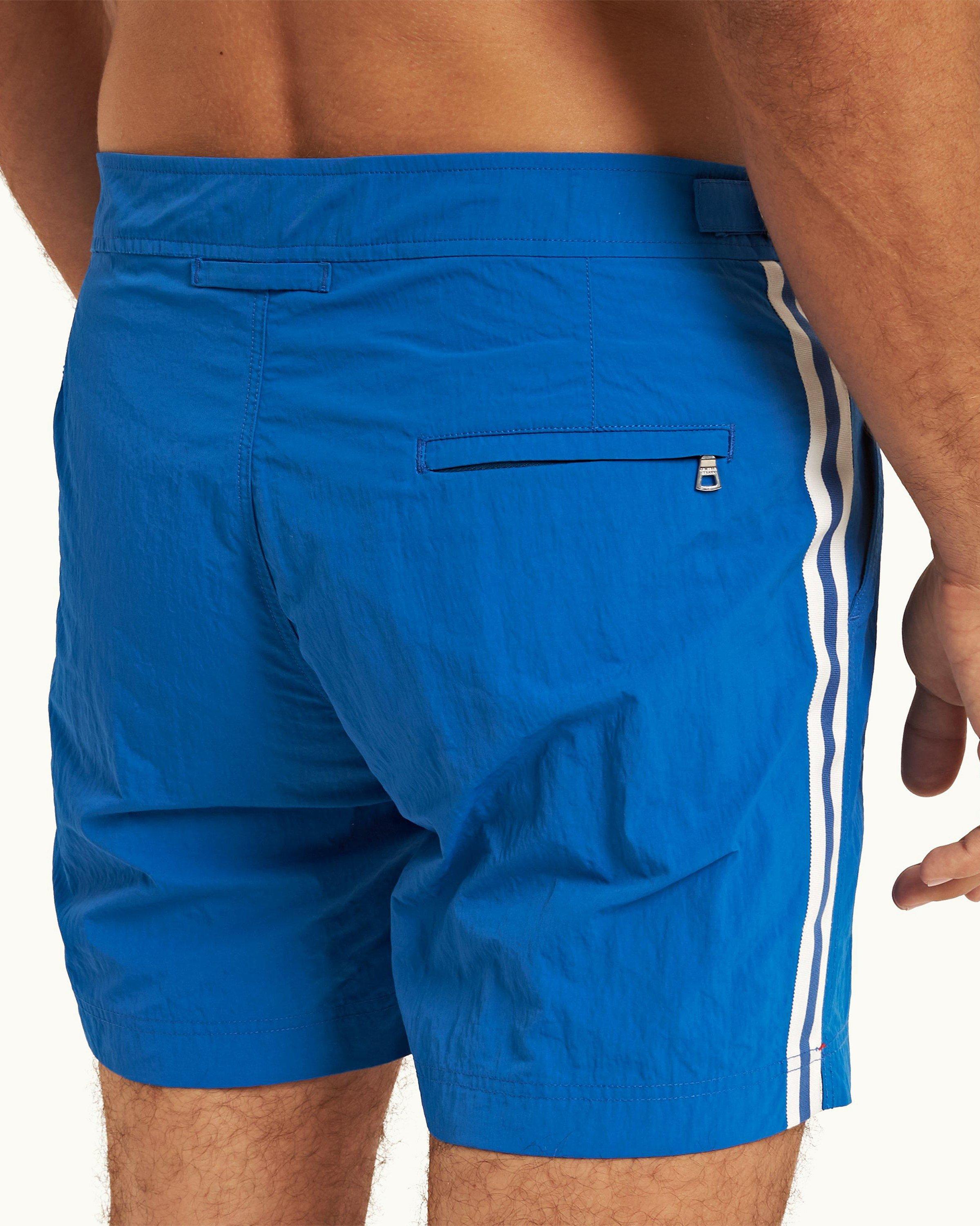 Bulldog Striped Swim Shorts in Blue - Orlebar Brown