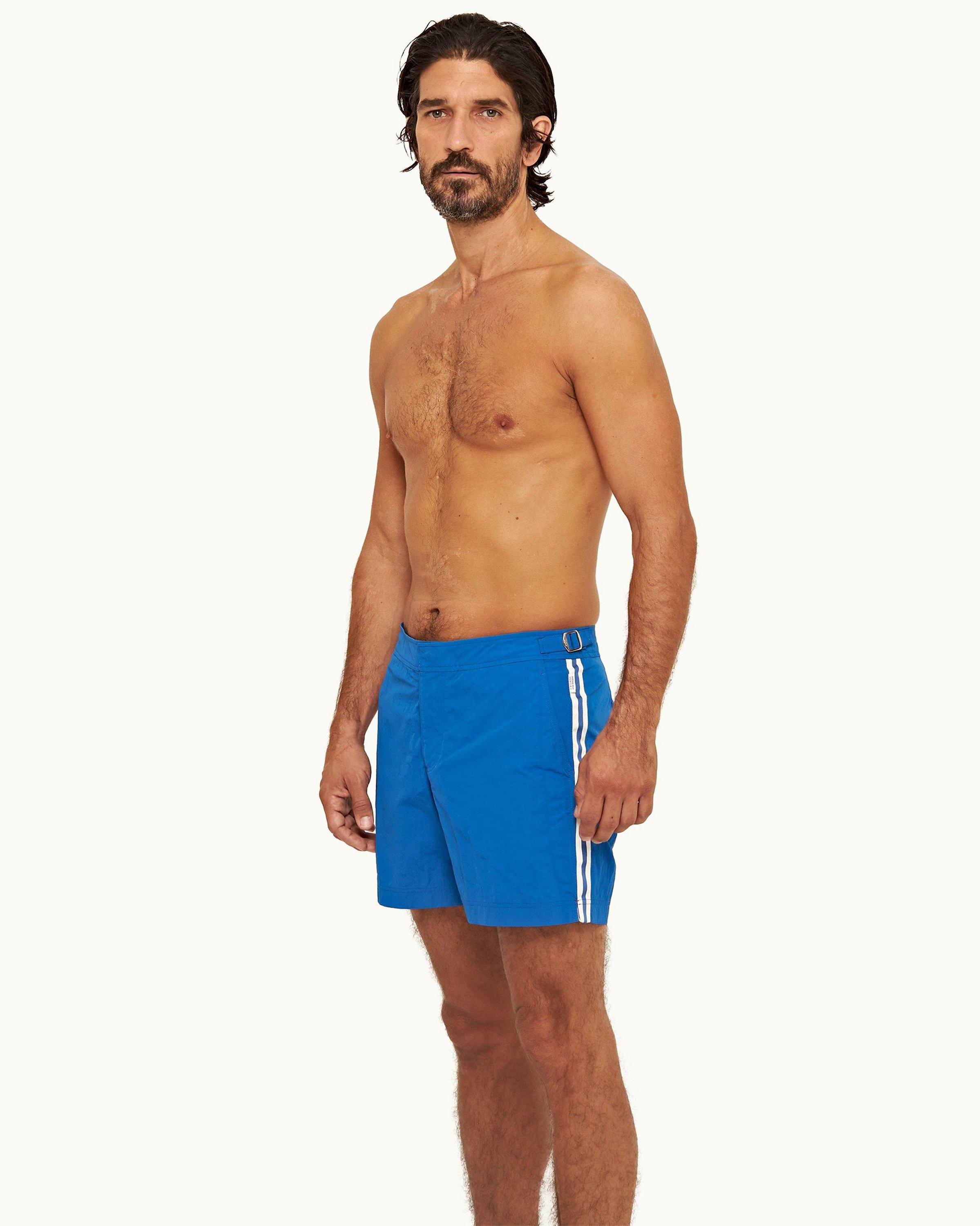 Bulldog Striped Swim Shorts in Blue - Orlebar Brown