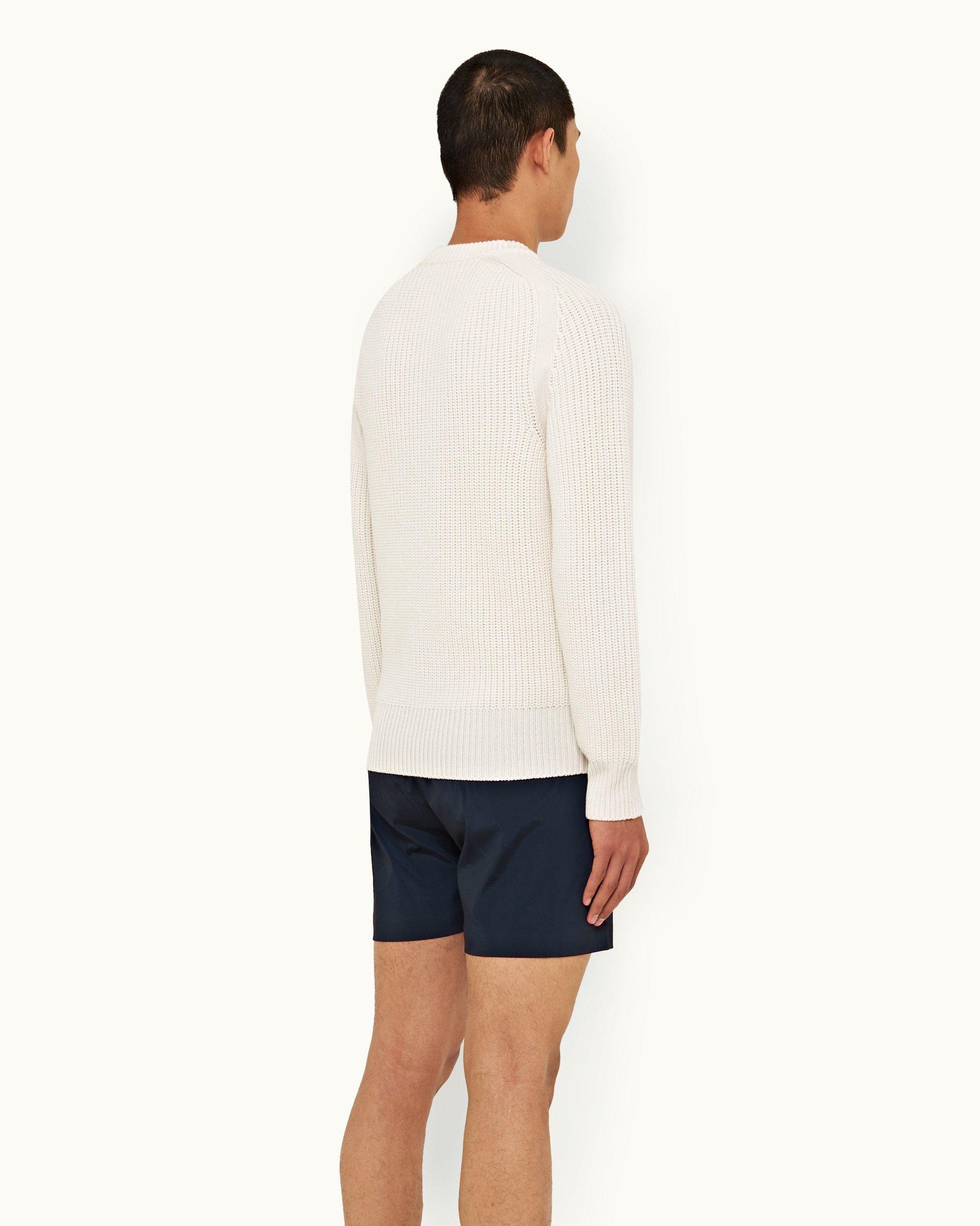 Orlebar Brown White/Night Iris Floret Shorter-Length Swim Shorts