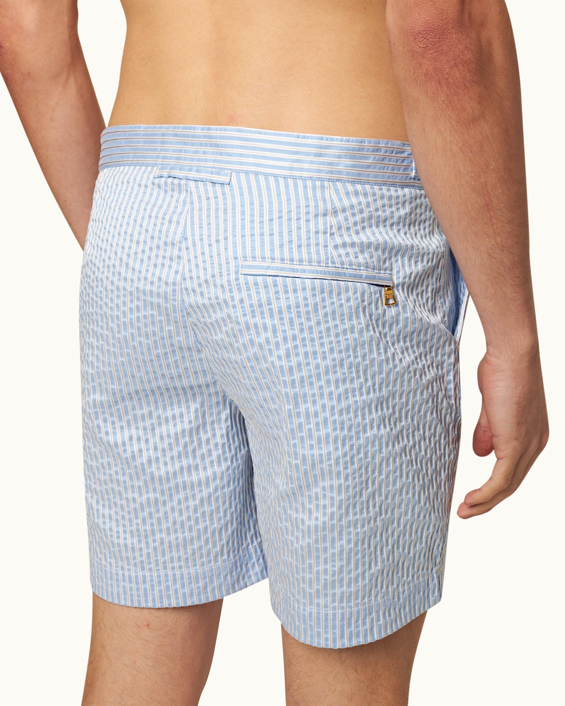 Blue stripe swim on sale shorts