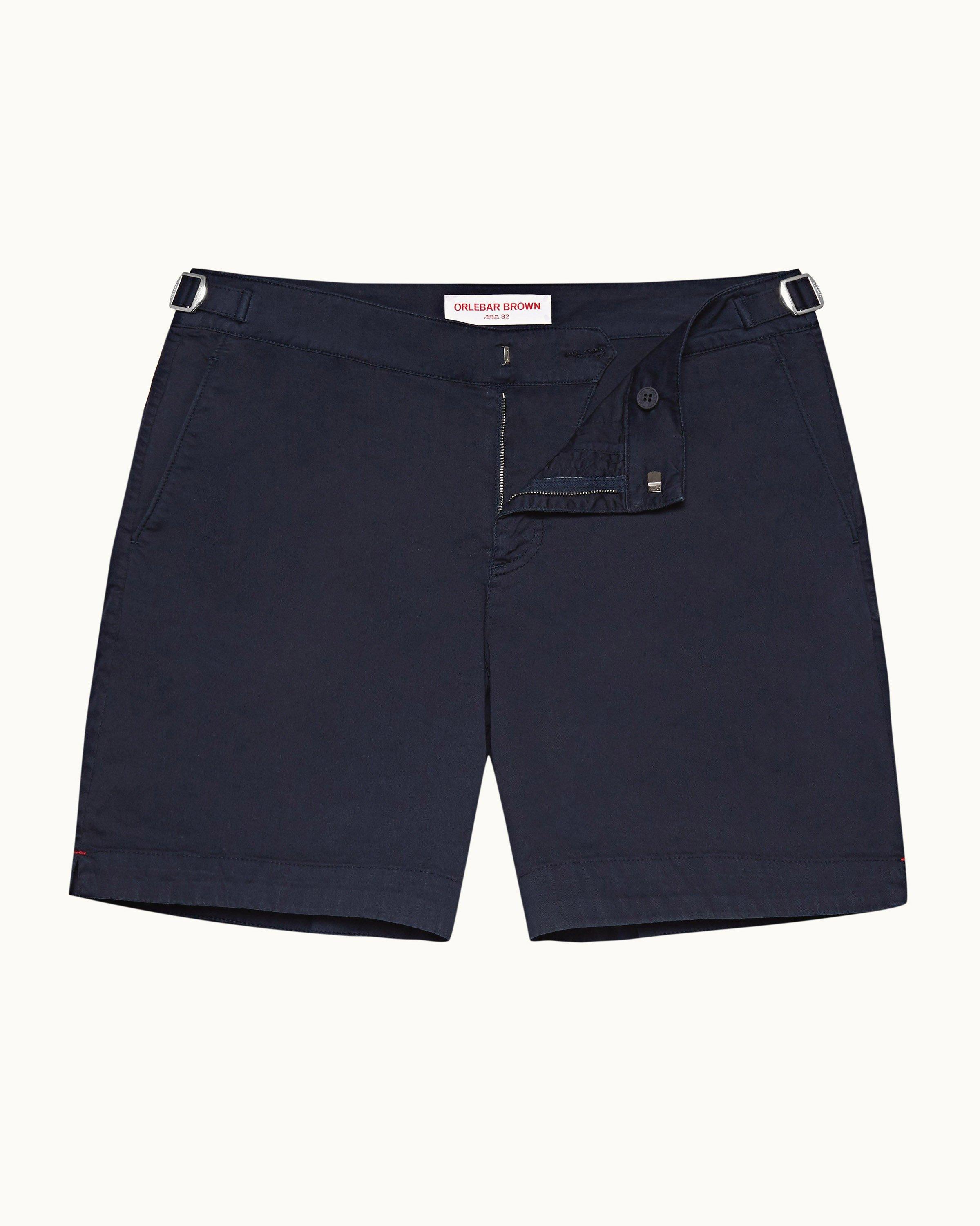 Straight-Leg Stretch-Cotton Twill Drawstring Shorts