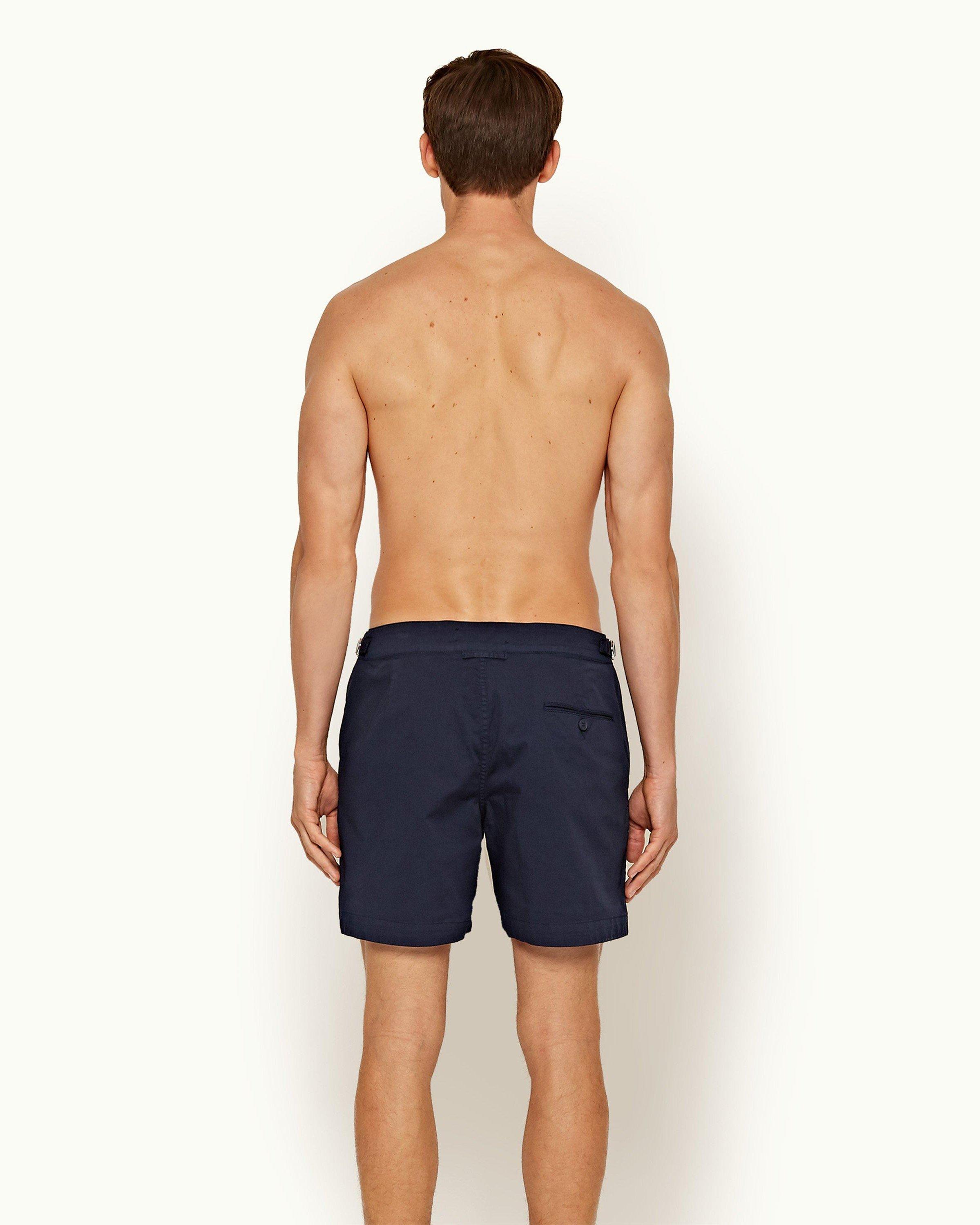 Bright Navy Blue Cotton Stretch Twill Shorts - Made in USA