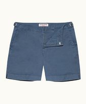 Bulldog Cotton Twill - Mens Blue Smoke Mid-Length Cotton Twill Shorts