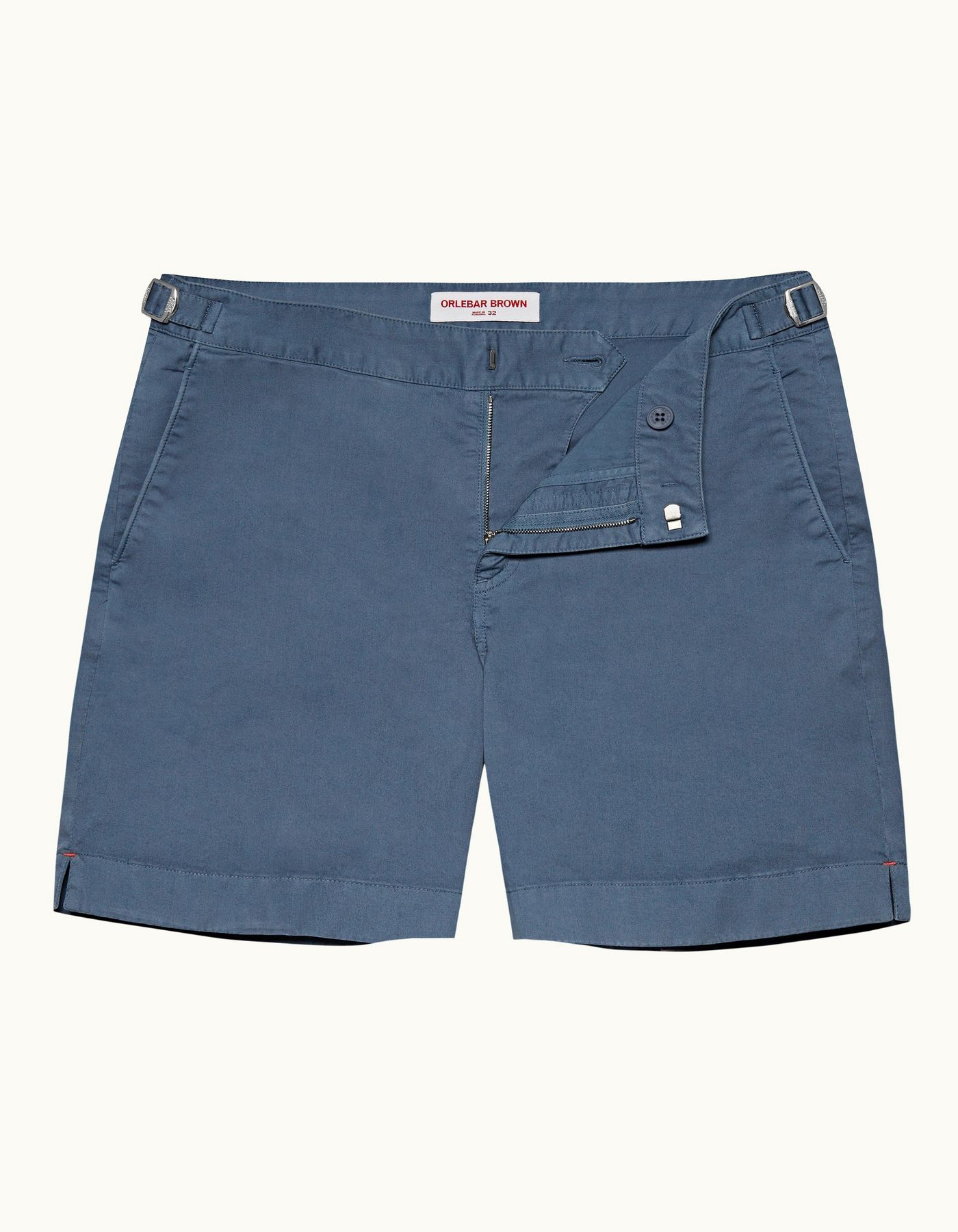 Bulldog Cotton Twill - Mens Blue Smoke Mid-Length Cotton Twill Shorts