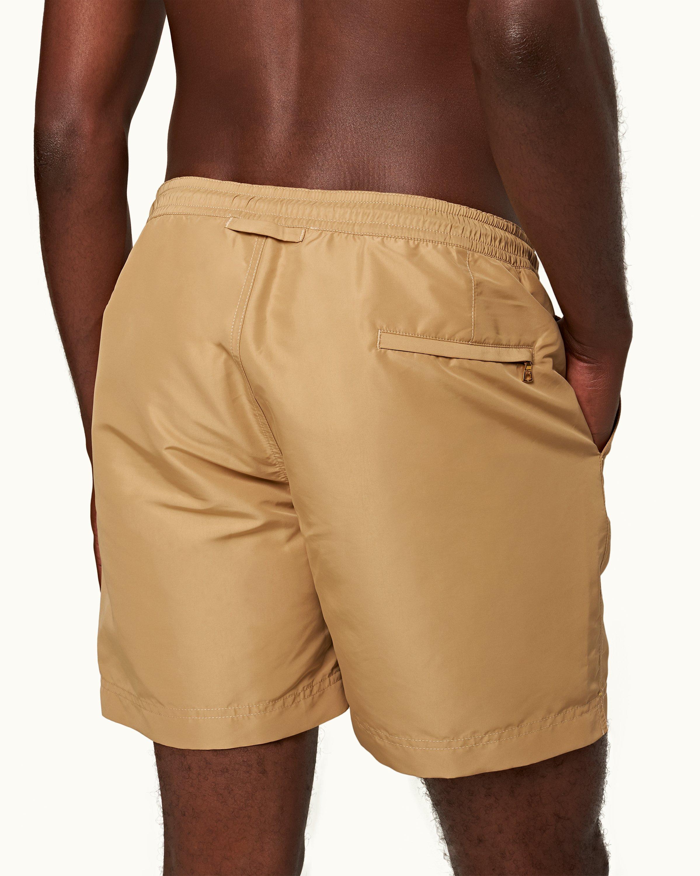 Short de bain court Bleu marine/Beige