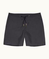 Bulldog Drawcord - Mens Mid-Length Drawcord Swim Shorts In Piranha Grey