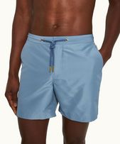 Bulldog Drawcord - Mens Wish Blue Mid-Length Drawcord Swim Shorts