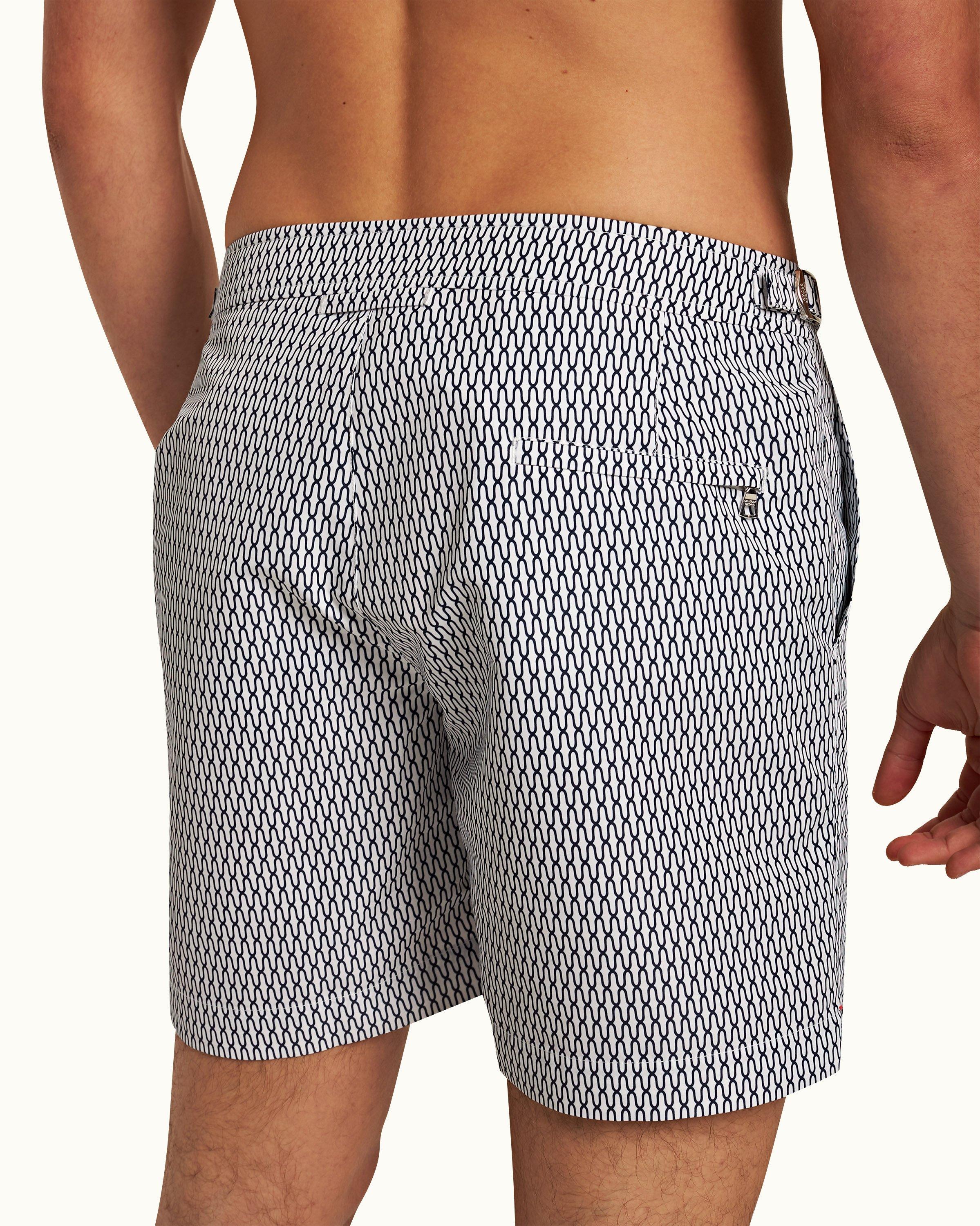 ORLEBAR BROWN swim shorts 'Bulldog' navy/off-white patterned