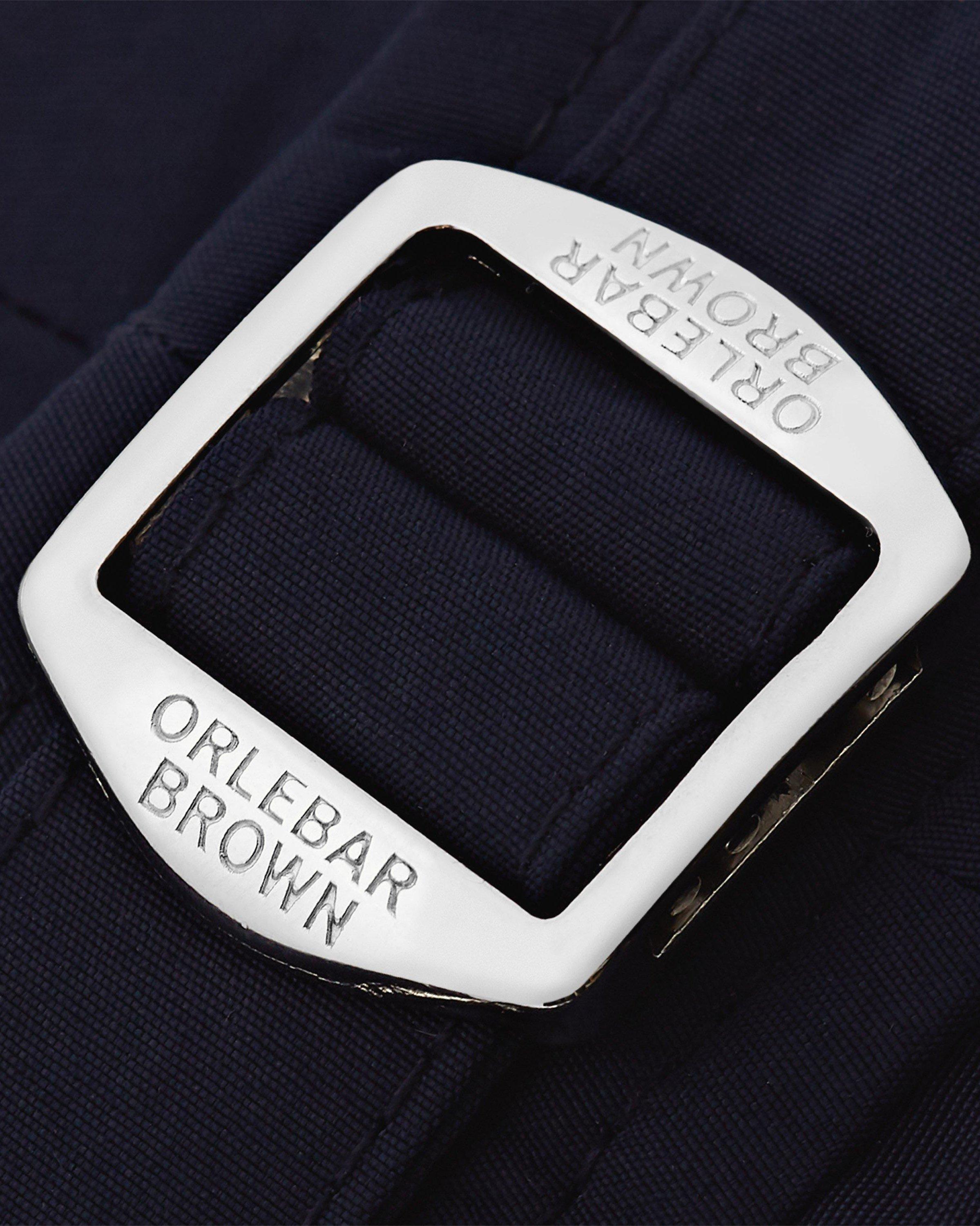 Orlebar Brown Bulldog - White Sand/Night Iris Geometric Orb Jacquard Mid-Length Swim Shorts