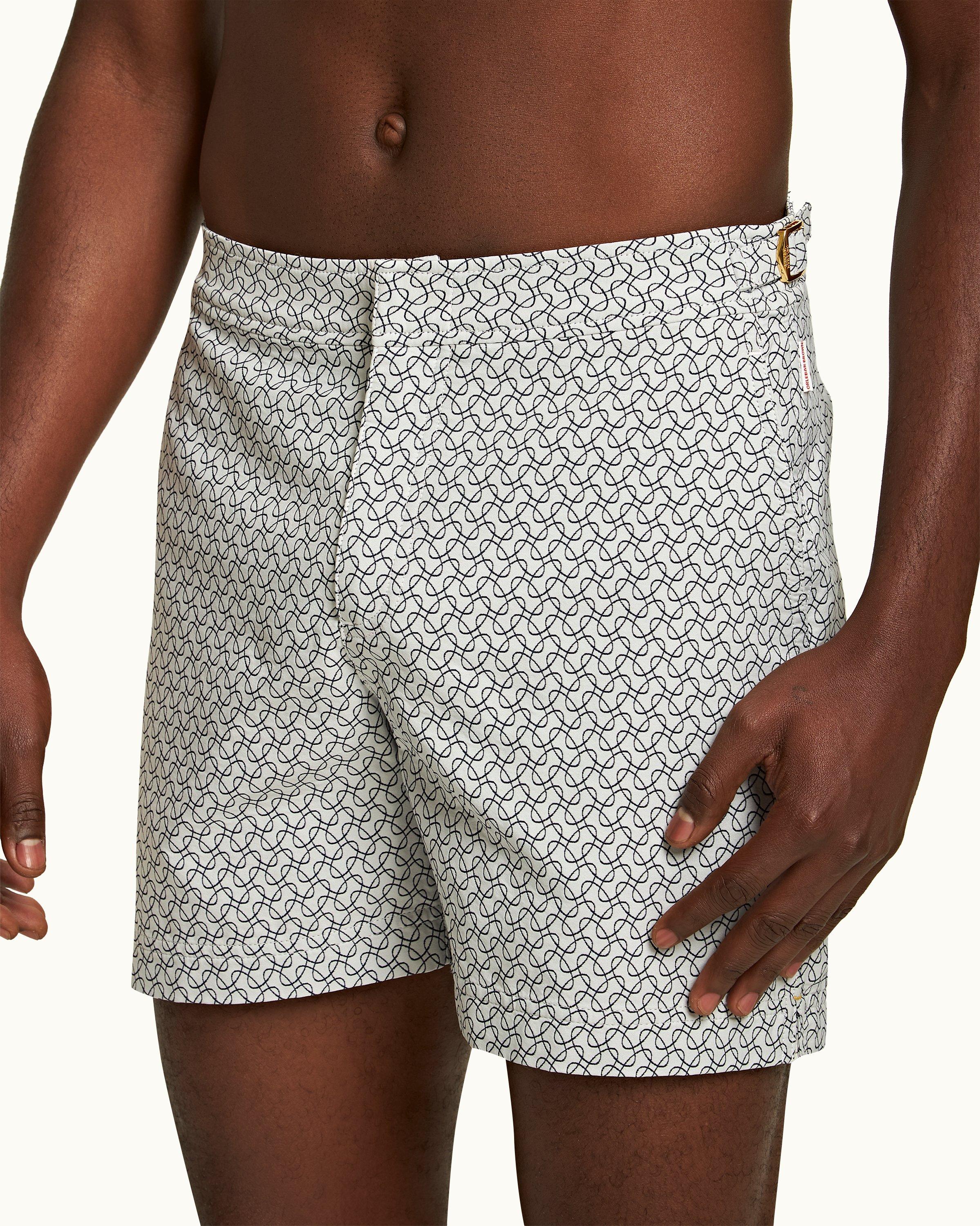 Orlebar Brown  Mittellange Badeshorts mit Otaru-Print in Pink/White