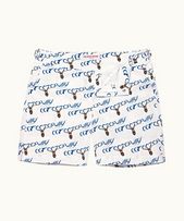 Bulldog - Mens 007 Octopussy Repeat Print Mid-Length Swim Shorts