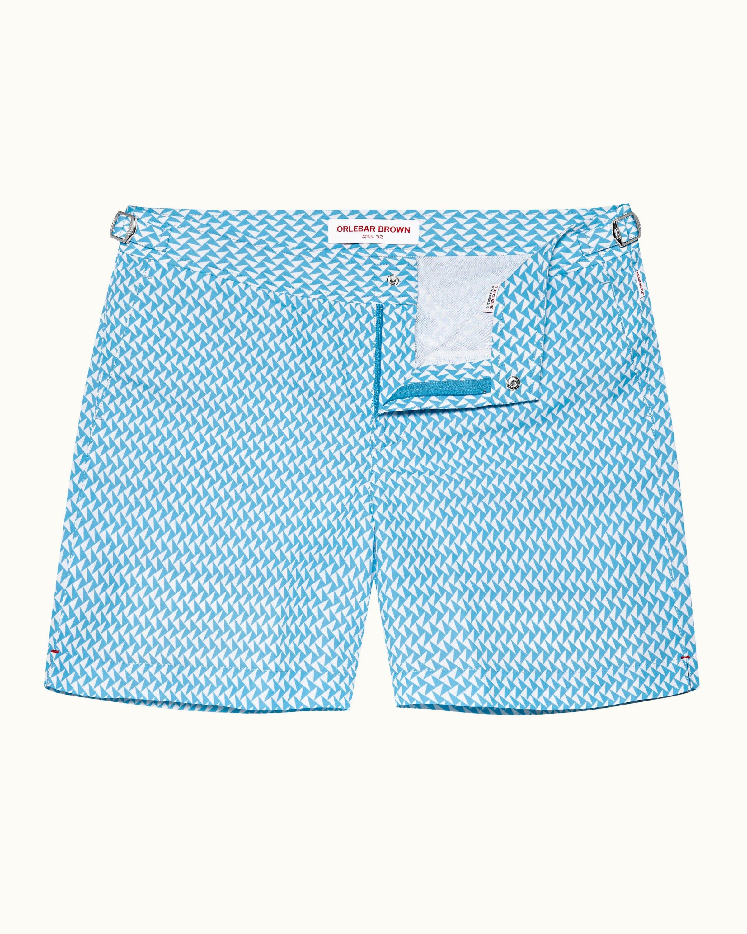 Orlebar Brown | Horizon Blue/Cloud Maro Geo Print Mid-Length Swim