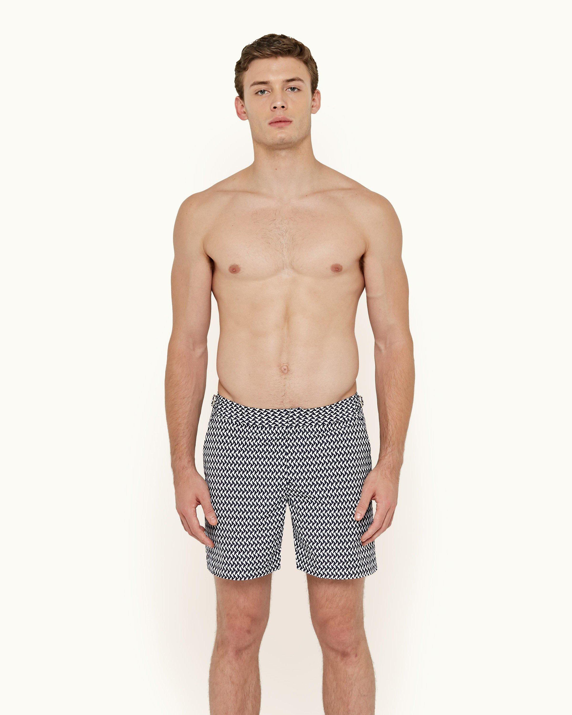 ORLEBAR BROWN swim shorts 'Bulldog' navy/off-white patterned